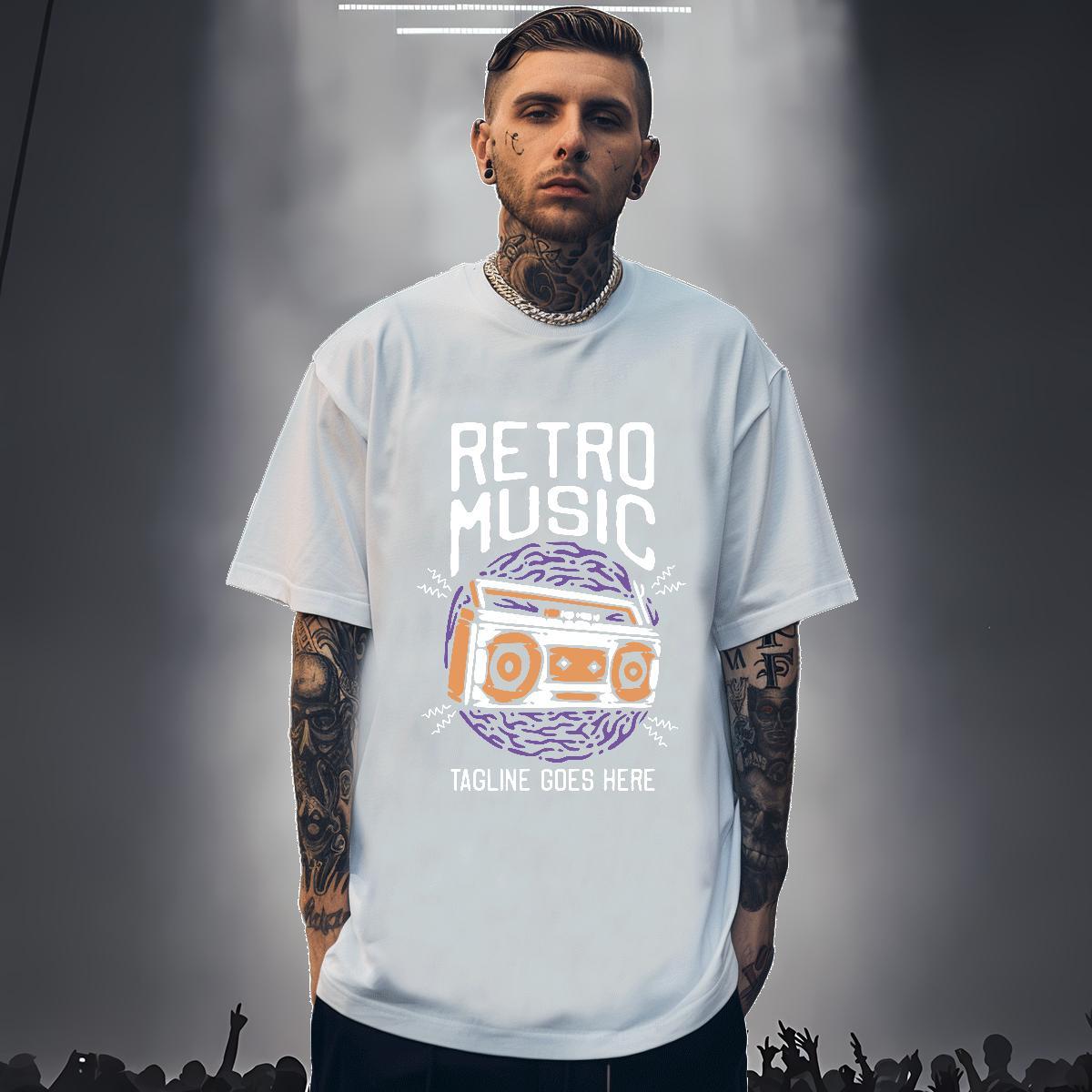 TOP Quality radio 230g 100% Cotton Couples T Shirts Street Wear Crew Neck T shirt 2024 DIY DIY Logo Oversized Tops Shirt