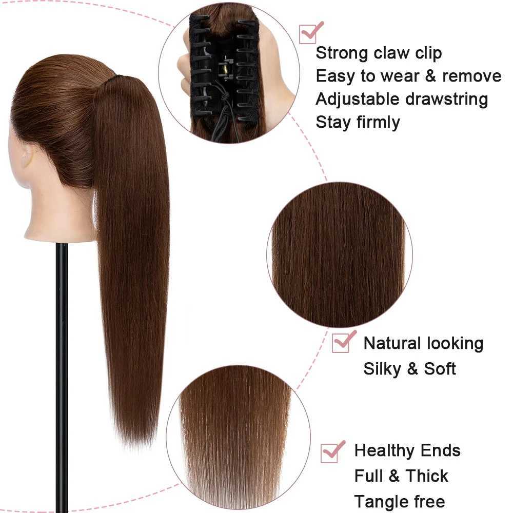 Rich choices claw clip on ponytail 100% human hair ponytail hair extension ponytail chin female hair extension W240817