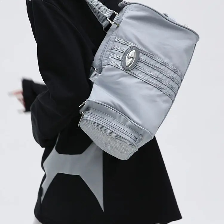 Korean Casual Y2k Tote Sports Bags Nylon High-capacity Women Handbags Vintage Simple Shoulder Crossbody Bags Travel Bag 240819