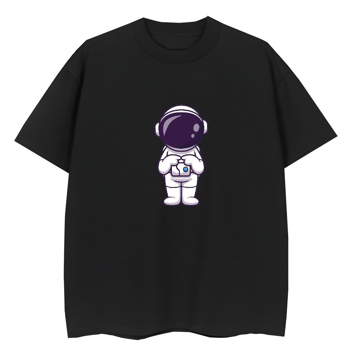 Classic Couples T Shirts Hip Hop O Neck Short Sleeves Polos Popular 100% Cotton 230g spaceman Plus Size Cartoon T-Shirts