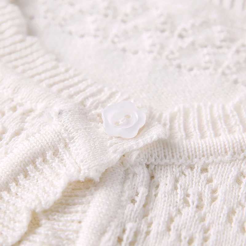 Spring and Autumn New European and American Foreign Trade Childrens Sweatshirts A buckle hollow cardigan cotton shawlXJ240819