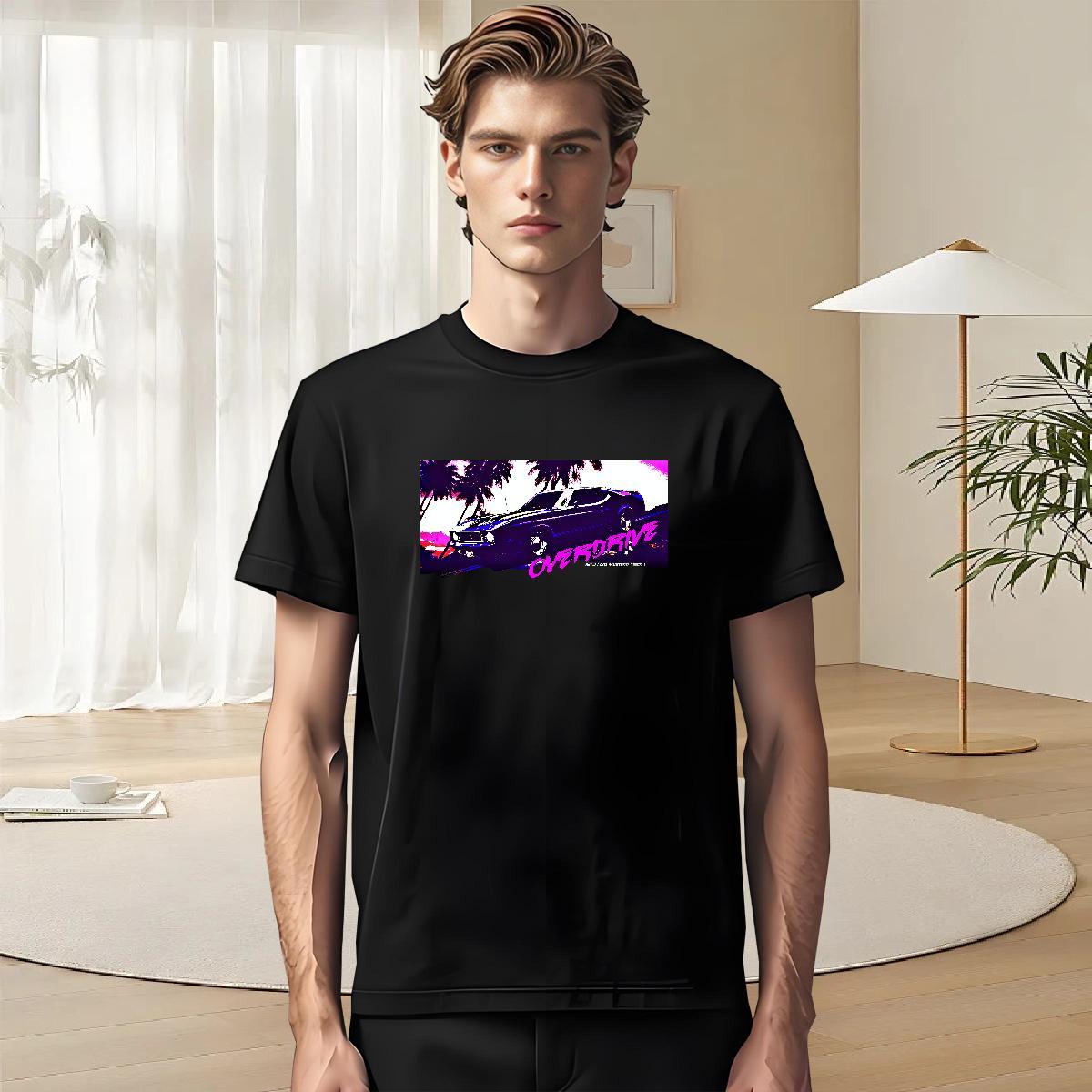 Classic Tshirt for Man Woman Casual Beach 100% Cotton 230g Plus Size Cartoon Crew Neck Breathable car Men T Shirts Fashion Design Tops Tees