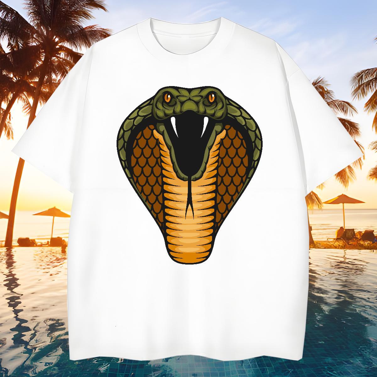 Cool Design Men T Shirts cobra Pure Cotton Casual Custom Printing 100% Cotton 230g Mens Tshirts Fashion Design Clothes