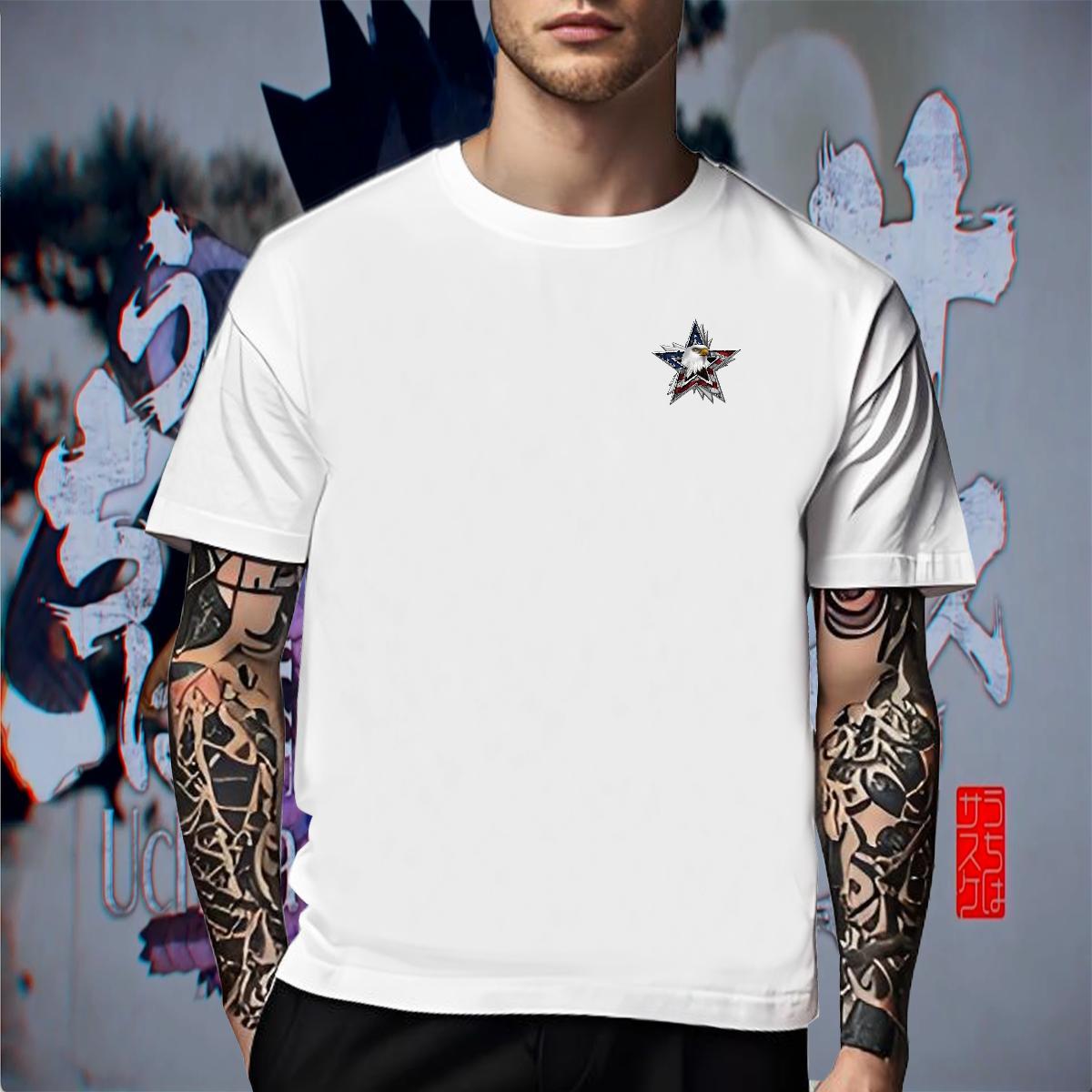 TOP Quality Tshirts Daily Outfit 230g 100% Cotton Cartoon Printing L-4XL Breathable Short Sleeve eagle T Shirt For Man Designer Tops