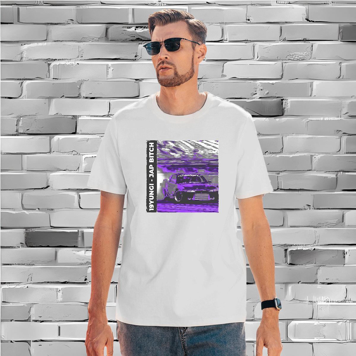 Cool car T shirt Street Wear Men Tops Tees 230g 100% Cotton DIY Customized Breathable Crew Neck Floral Print Tshirts