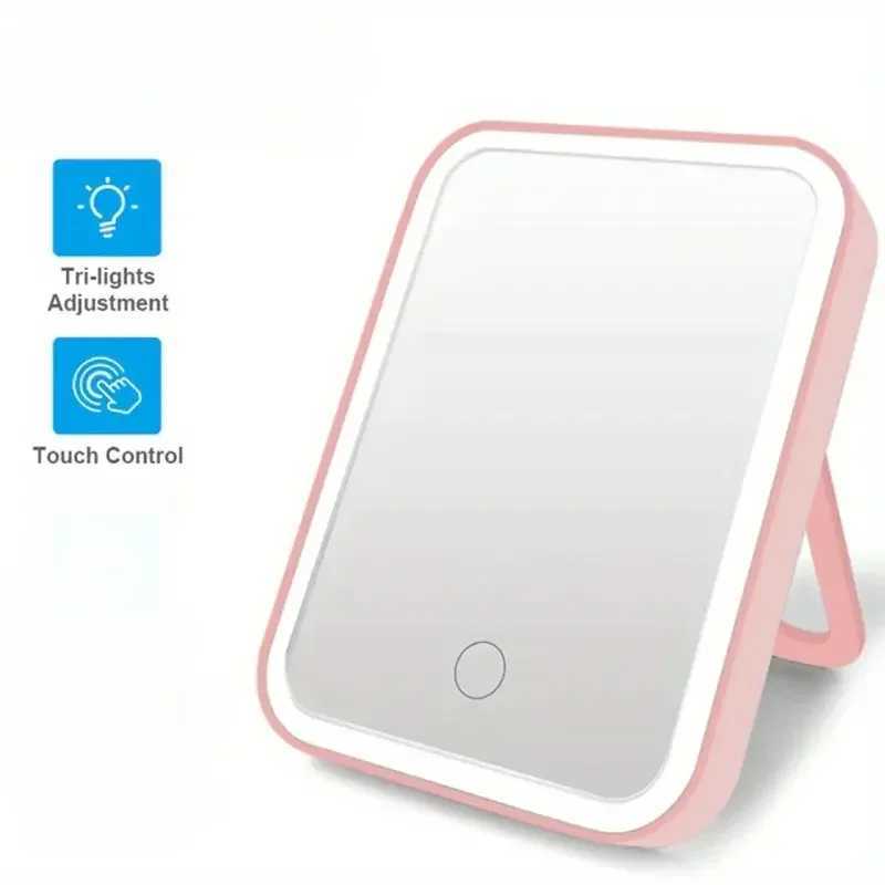 USB Compact LED Vanity Mirror with Touch Screen Dimming Makeup Mirror (Not Rechargeable) Y240819