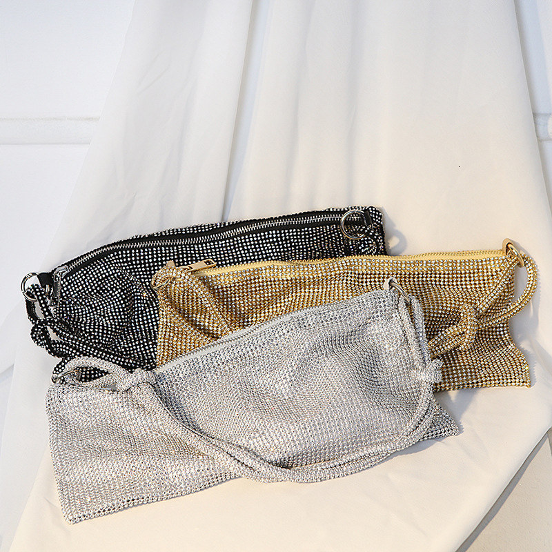2023 New Handmade Full Water Diamond Banquet Party Single Shoulder Handbag Underarm Bag for Women