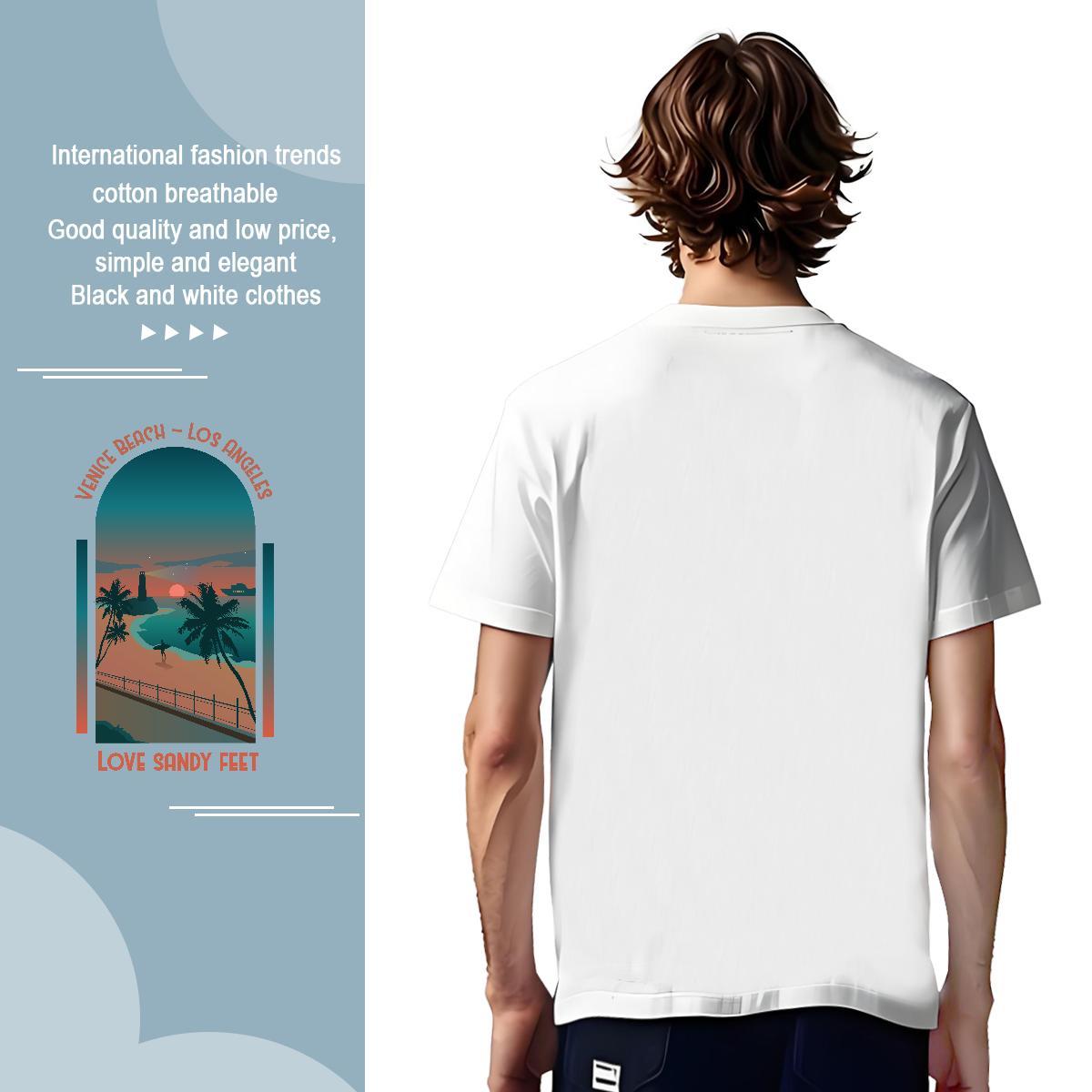 High Quality sea 100% Cotton 230g Tshirts Spring Summer Breathable Short Sleeve Man T Shirts Designer Fashion Custom Cartoon Clothes