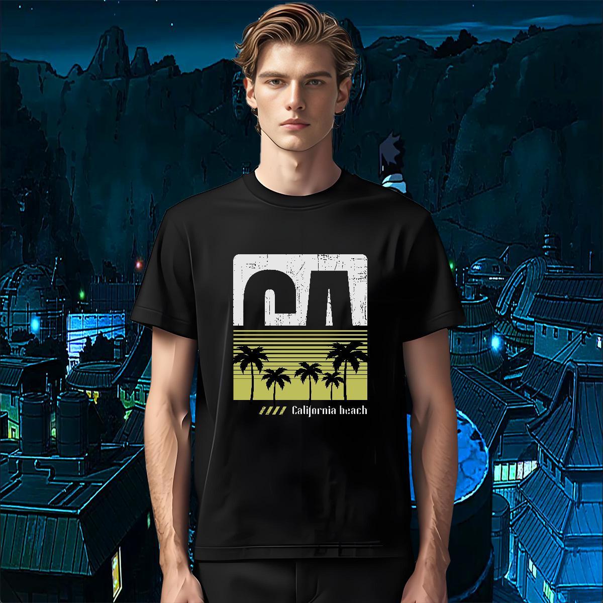 High Quality tree 230g Cotton Men Clothes T-Shirt Daily Outfit Pure Cotton T Shirts Men Fashion Designer Graphic Top Tees