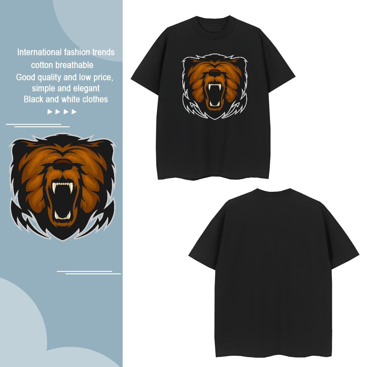 Designer T Shirts Men lion Breathable Crew Neck Street wear Hip Hop Asian Size 230g Cotton Tshirt for Man Woman Fashion Tops