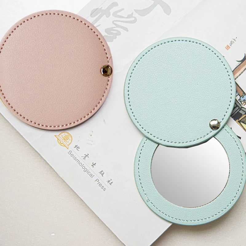 1PC Portable Mini Stainless Steel Round Shape Unbreakable Makeup Pocket Mirror Cosmetic Mirror Cute Makeup Hand Pocket Mirror Y240819