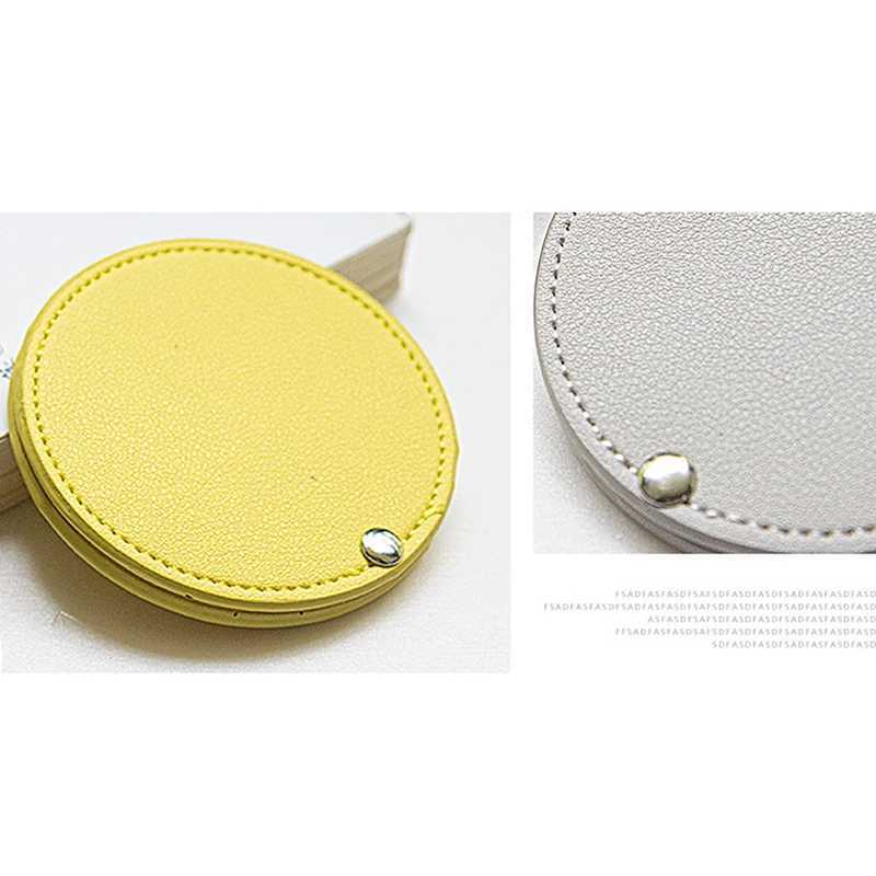 1PC Portable Mini Stainless Steel Makeup Pocket Mirror Round Shape Cosmetic Folding Pocket Compact Mirrors Y240819