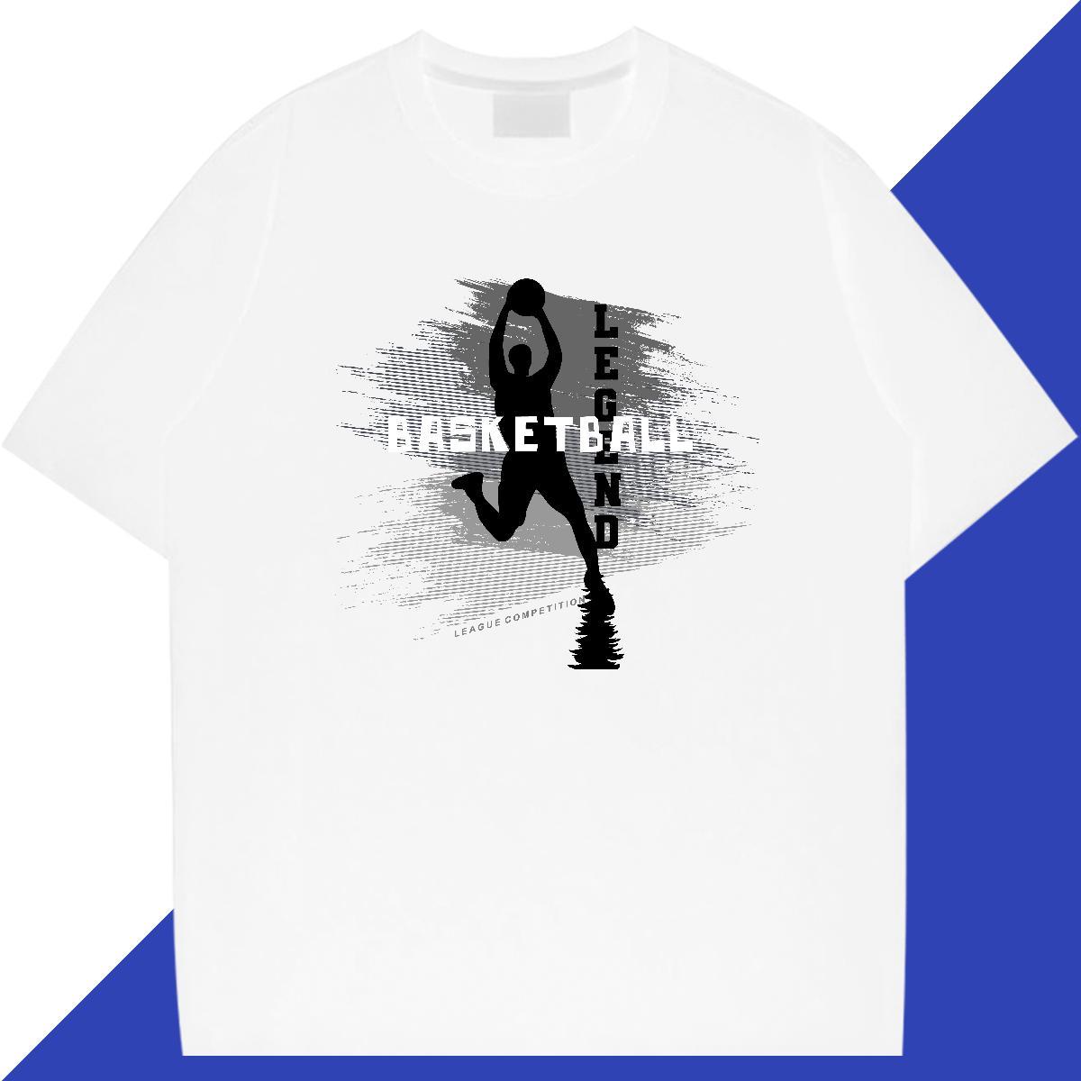 DIY Customized basketball Tshirt for Man Woman 100% Cotton 230g Man T Shirts Custom Cartoon High Street Hip Hop Crew Neck Comfortable Clothings
