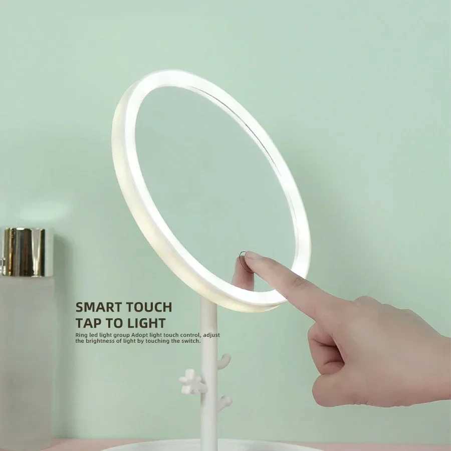 LED Makeup Mirror with Lamp Tabletype Internet Celebrity Filling Light Mirror Ins Style Dormitory Desktop Portable Vanity Mirror Y240819
