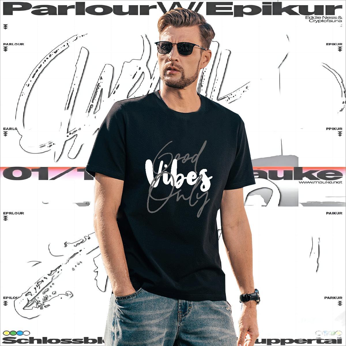 Loose letter T-Shirts for Men Spring Summer Men Tops Tees 230g 100% Cotton Fashion Design O-Neck Short Sleeve Black White Top Tees