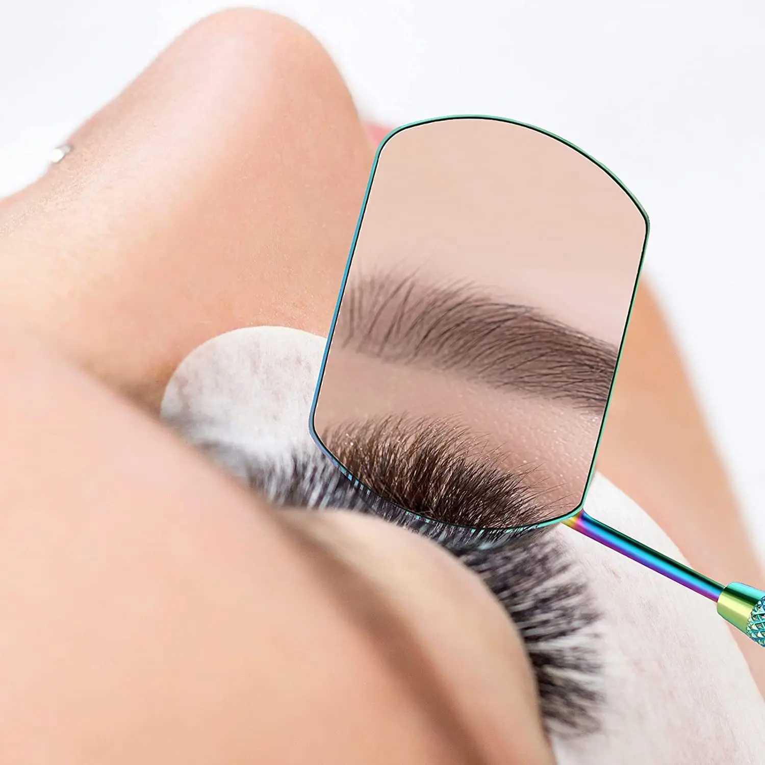 Multifunction Eyelash Mirror Magnifying Beauty Long Handle Mirror For Checking False Eyelashes Extension Grafting Makeup Tools Y240819