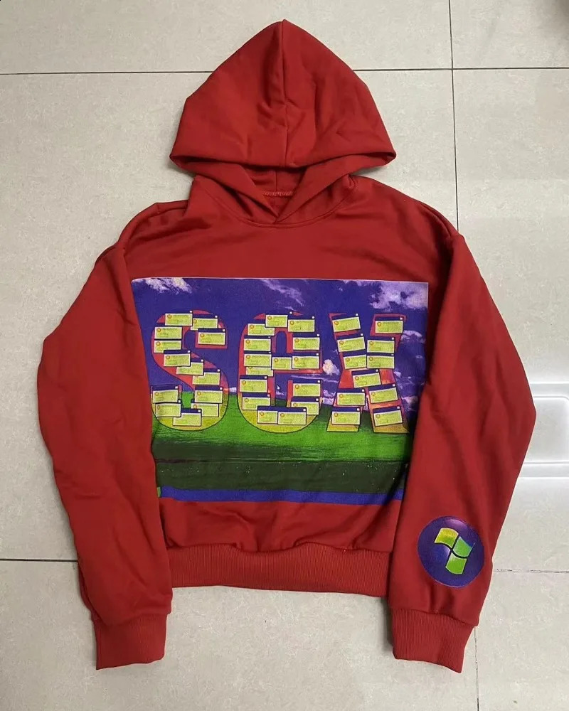 American oversized printed mens hoodie Y2K gothic punk Harajuku street retro couple casual loose sweater 240819