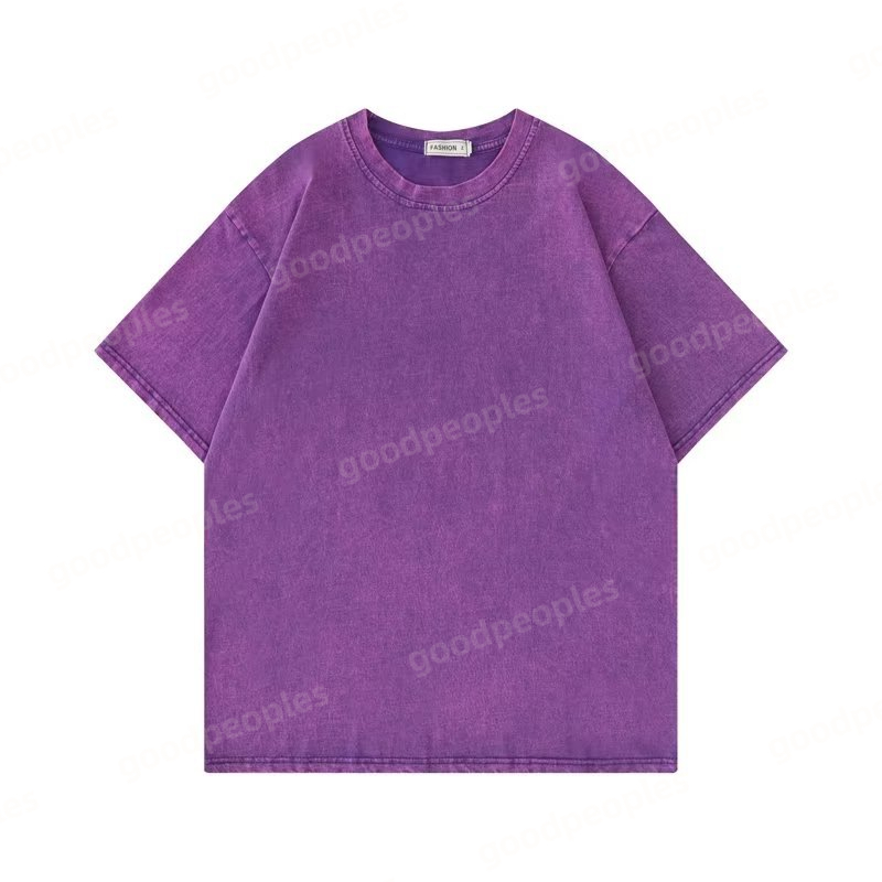 Designer Mens T-shirt Summer Solid Color Vintage Short Sleeve Mens Retro T-shirt Womens Casual Short Sleeve Couple Fashion Clothing Size M-5XL