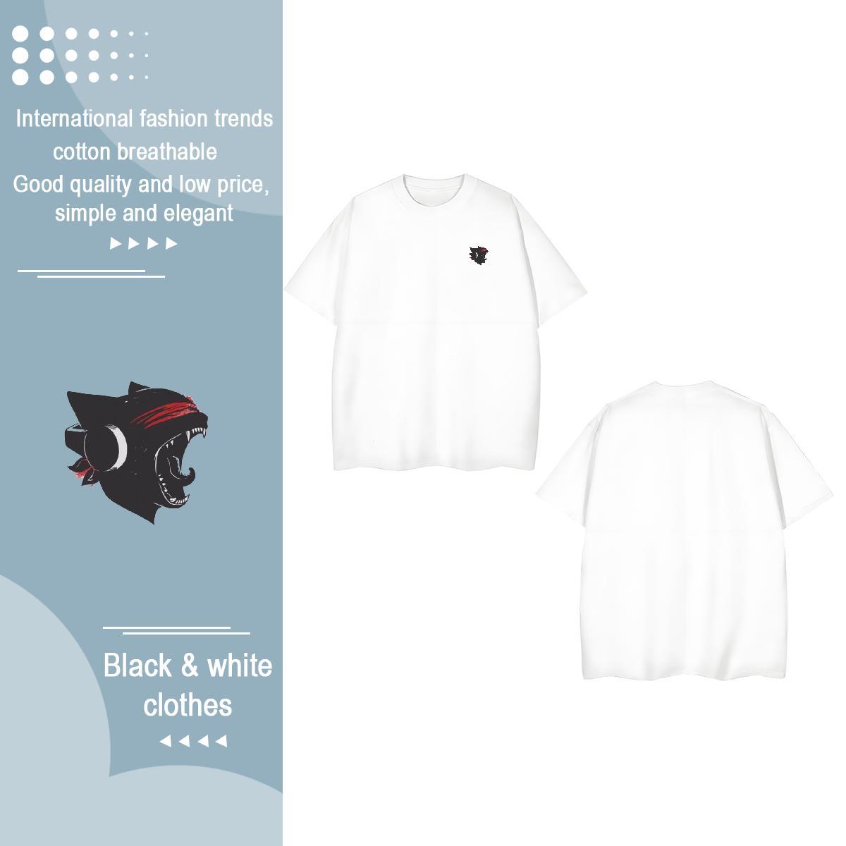 Fashion Design Men Clothes T-Shirt cat Street Casual 230g Cotton Top Tees Breathable Short Sleeve Classic Man T Shirts Skull