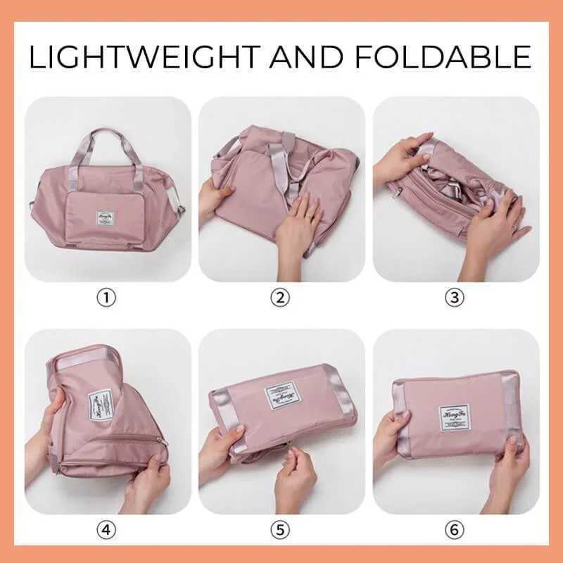 Foldable Large Capacity Storage Folding Bag Travel Bags Tote Carry On Luggage Handbag Waterproof Duffel Women Shoulder Bags CL240820