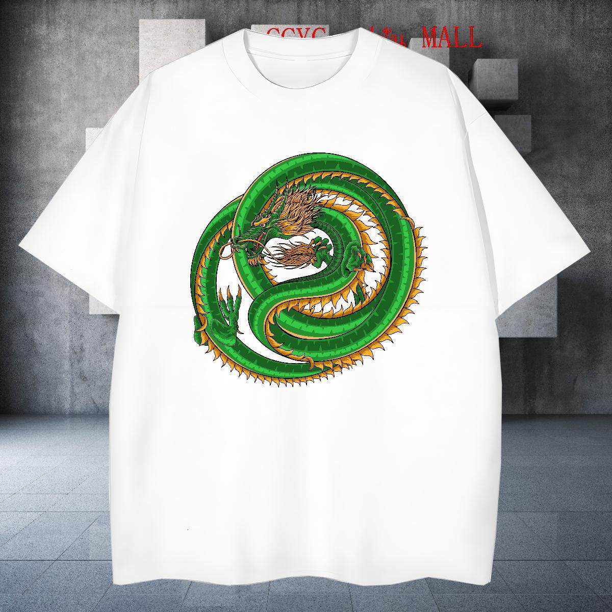 Designer Tshirts Street wear Hip Hop 100% Cotton 230g DIY Printed Short Sleeve Soft dragon Man T Shirts New Designer Wear