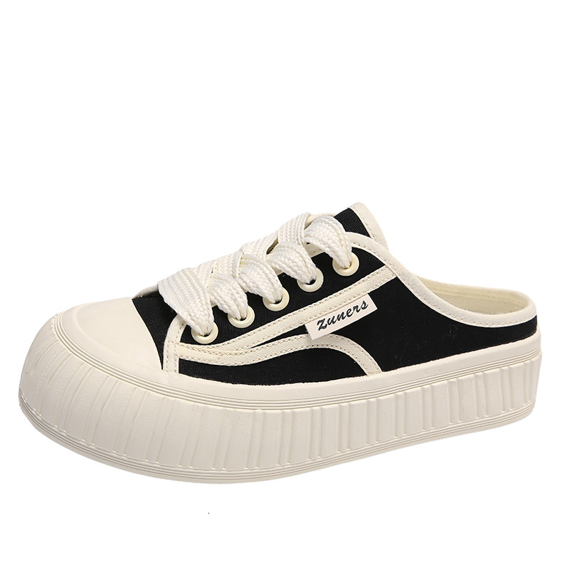 Ddmysports Canvas For Women Spring New Student Korean Edition Instagram Versatile Thick Sole Alf Slipperboard Casual Shoes TP OUTDOOR