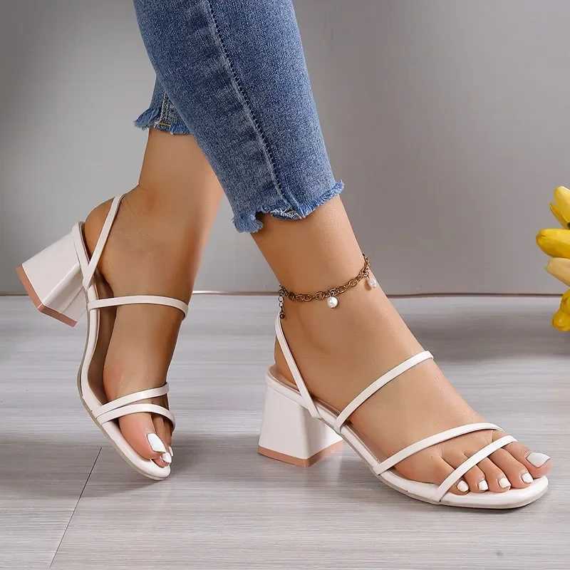 Women High Heel Sandals Summer Casual Female Shoes Woman Square Heel Open Toe Ankle Strap Ladies Sandalias Wedge Shoe 2022 New CL240806
