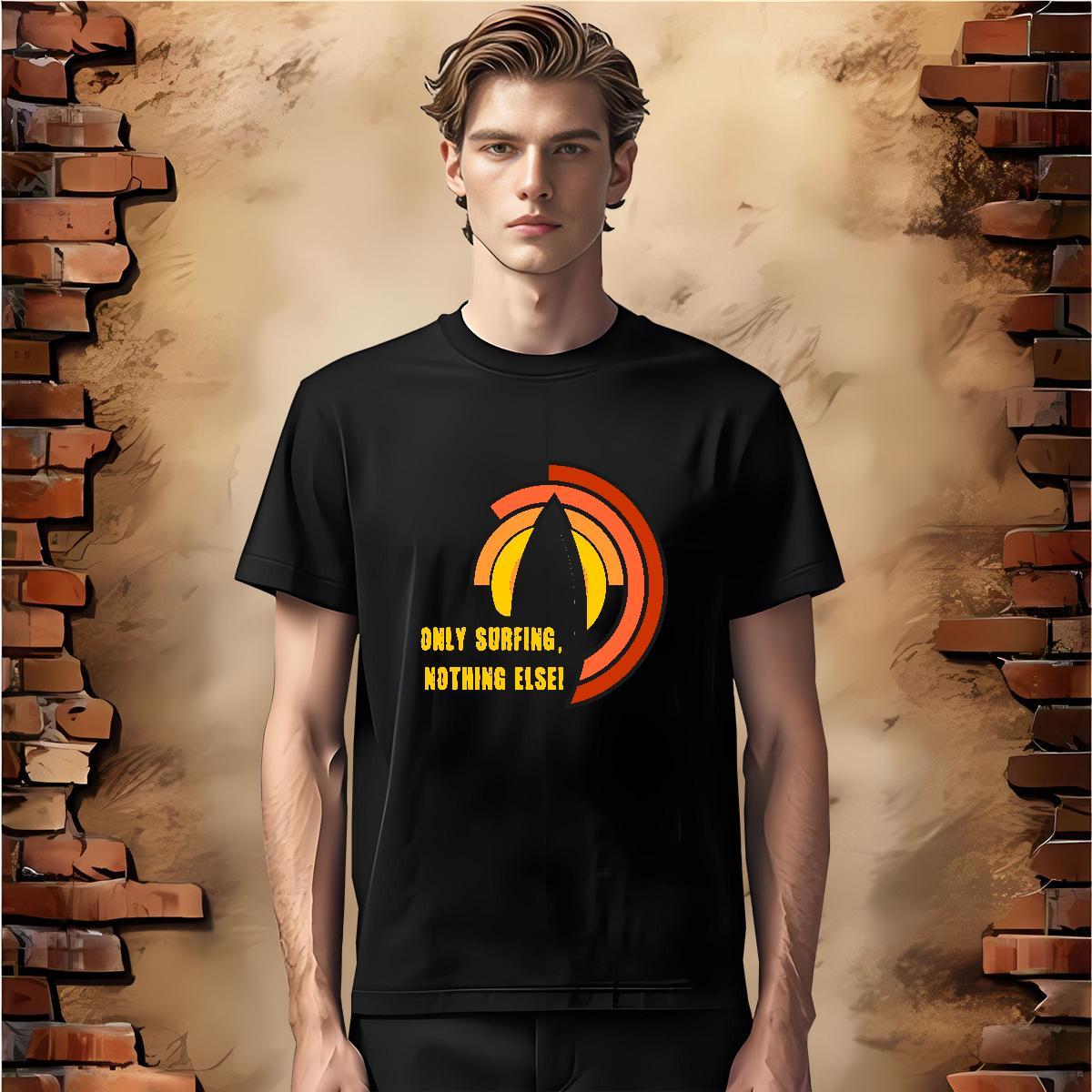 Wholesale sea 100% Cotton 230g Men Tops Tees Casual Breathable Crew Neck T Shirts Men Fashion Design Graphic Top Tees