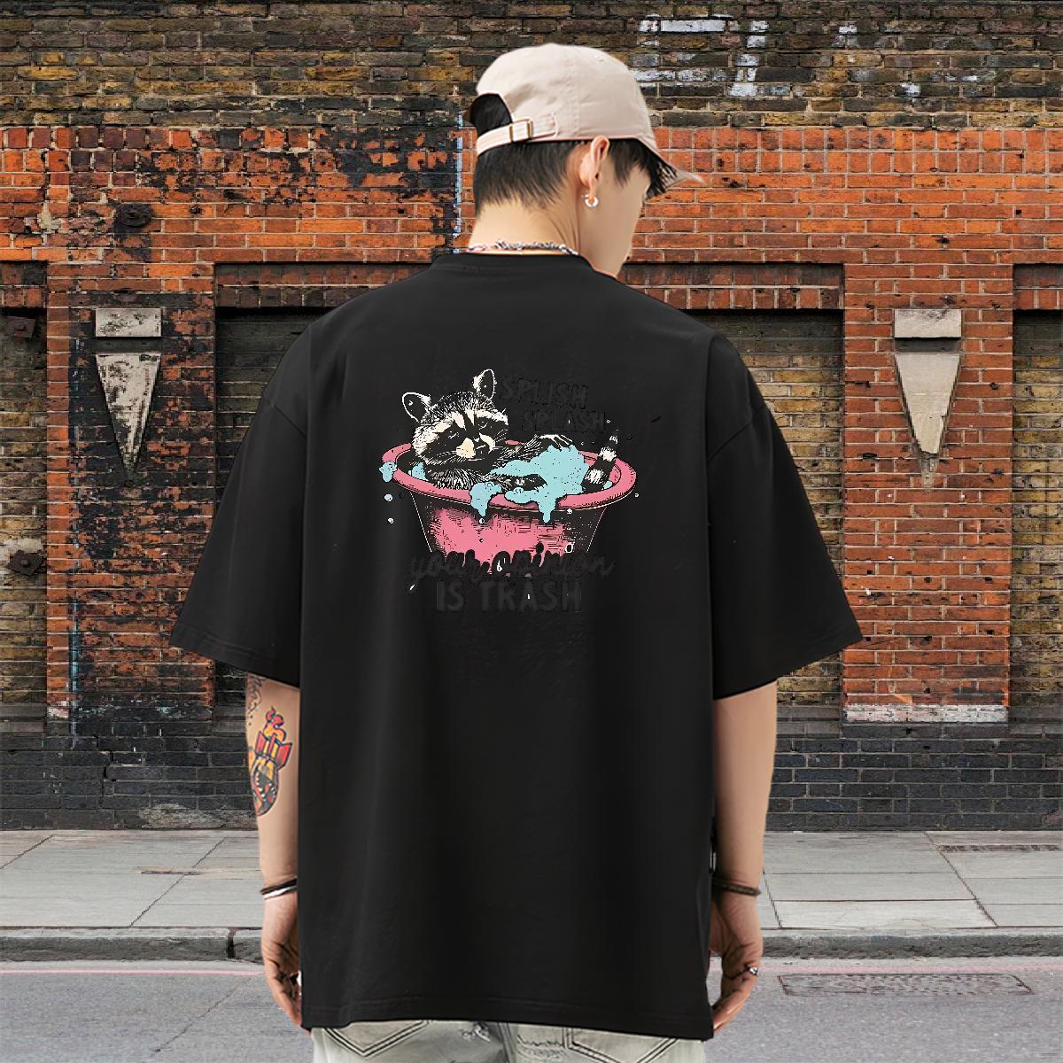 Fashion Designer Couples T Shirts have a bath Sports Casual 230g Pure Cotton Tee Shirt Short Sleeve Soft Popular T shirt Floral Print