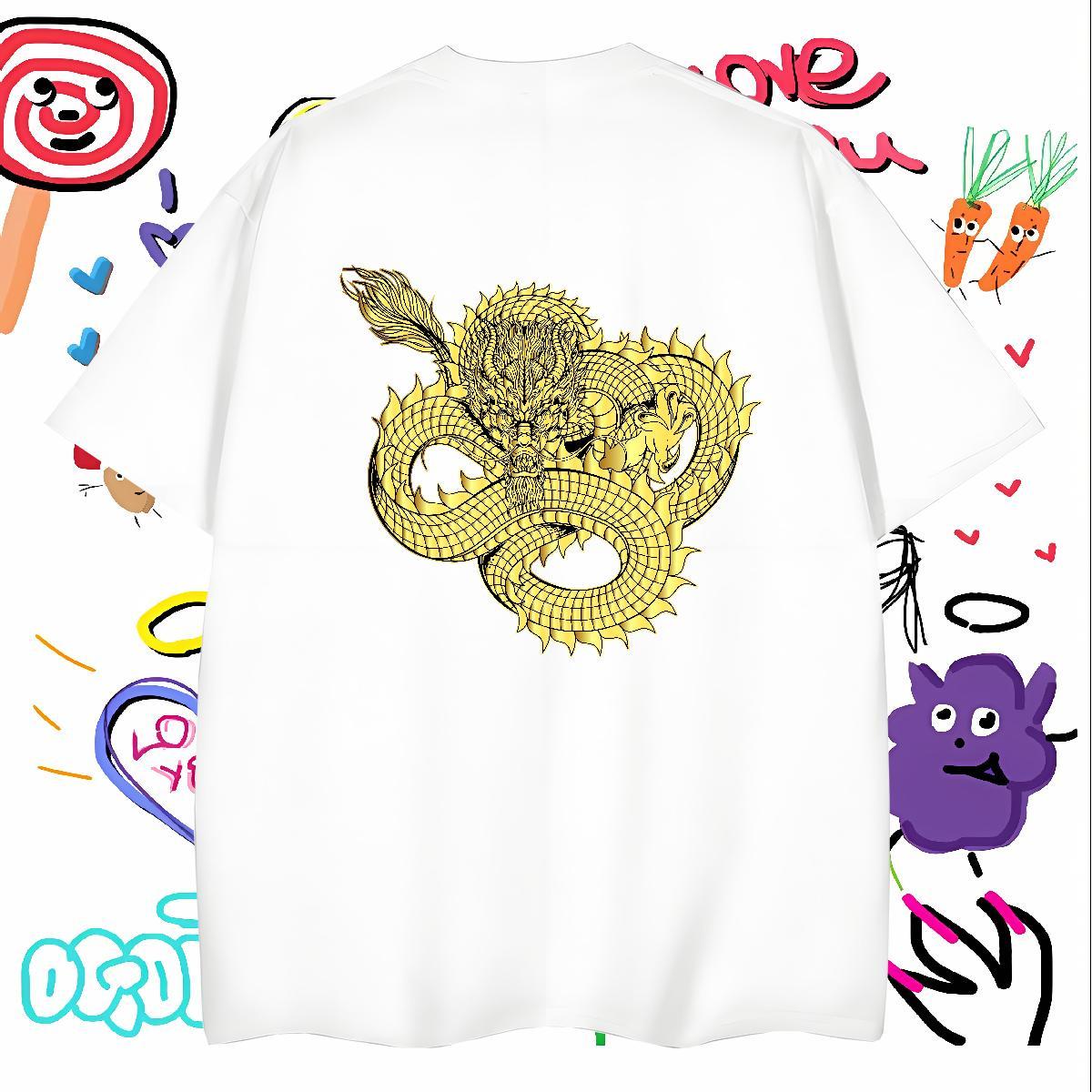 Men T Shirts 230g Cotton fierce Street Casual Breathable Short Sleeve Anime Tshirts 2024 New TOP Quality Tops Shirt