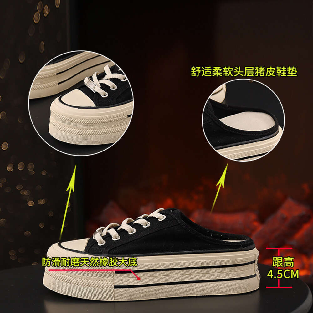 Ddmysports New Canvas Summer Baotou Small Fragrance Style External Wearing Women S Fashion Flat Bottom Slippers OUTDOOR