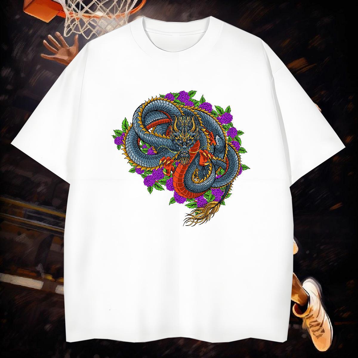 Men T Shirts 100% Cotton 230g angry Spring Summer Short Sleeve O-Neck Cartoon Print Men Tees Classic Casual Popular Tee Shirt
