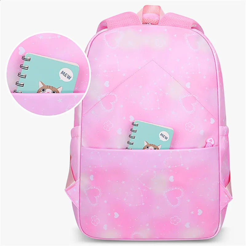 Primary School Cute Waterproof Gradient Color Children Backpack Bow knot School Bags Back Pack For Kid Teenage Beading Schoolbag 240819