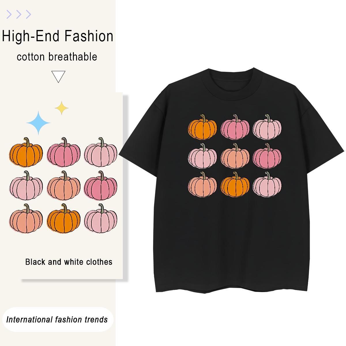 2024 DIY Men Tshirts pumpkin Street wear Hip Hop 230g Cotton Clothes Pure Cotton Popular Men T Shirts Custom Printing