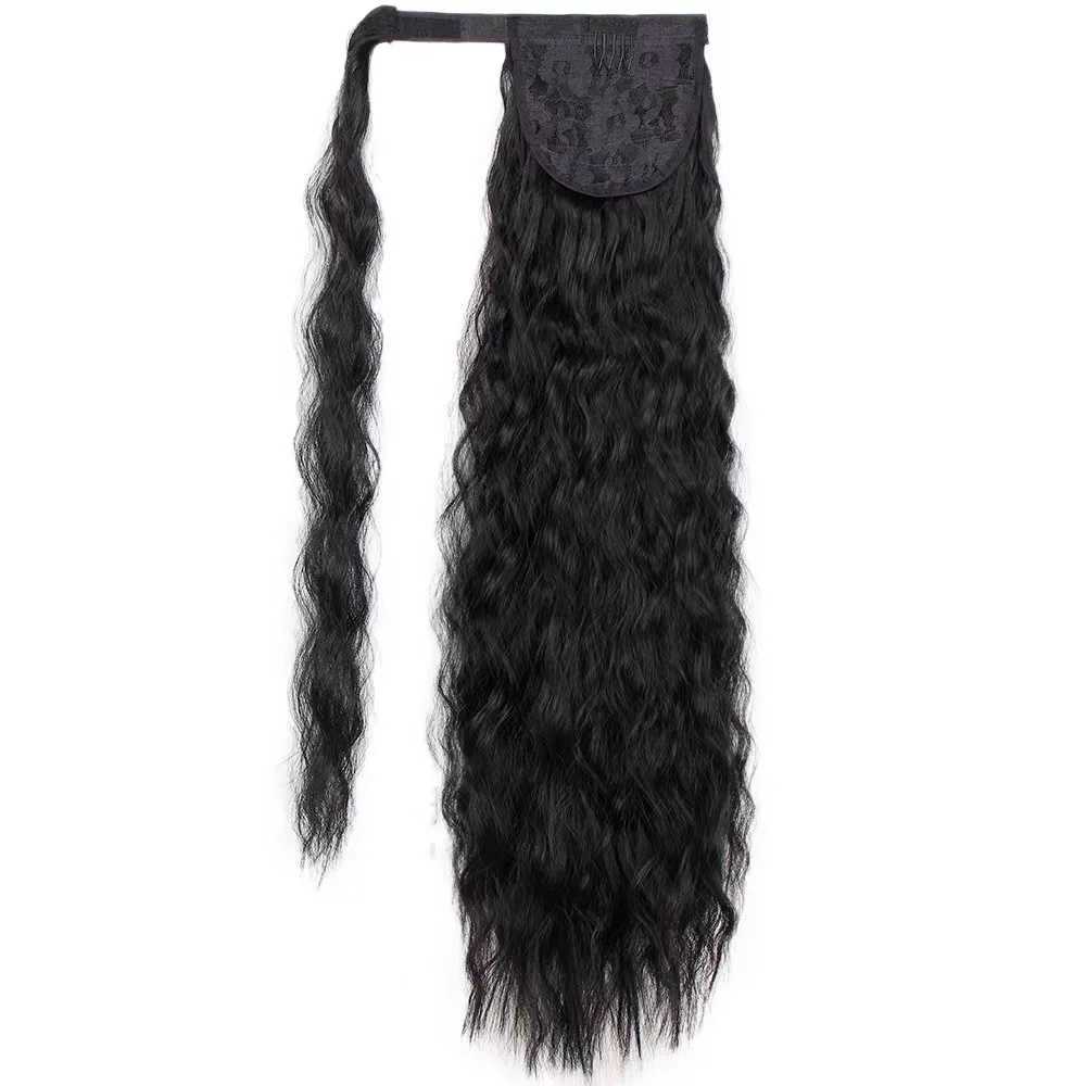 Synthetic fiber corn perm hair extension ponytail W240817