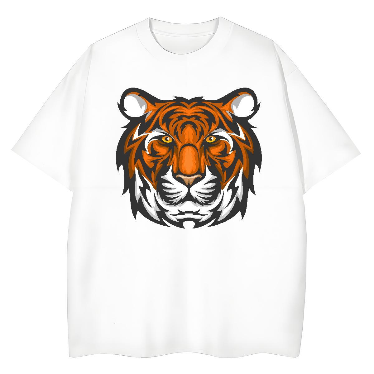 Classic Men Tshirts Sports Casual 230g Pure Cotton DIY Anime Short Sleeve Soft tiger Men T Shirts Classic Casual Polos