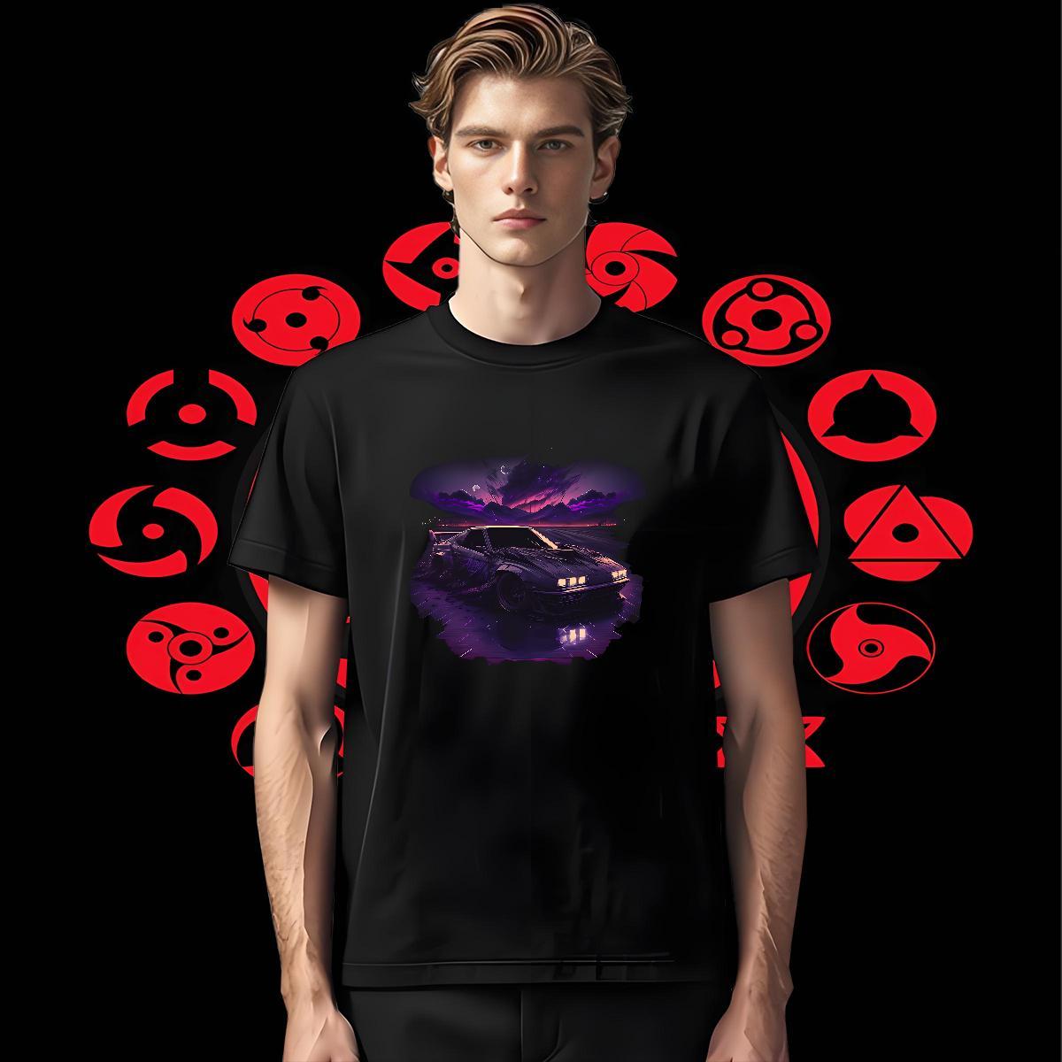 Brand Men Tees Beach 100% Cotton 230g Cartoon Printing L-4XL Short Sleeve O-Neck beach T Shirt For Man 2024 Tee Shirt