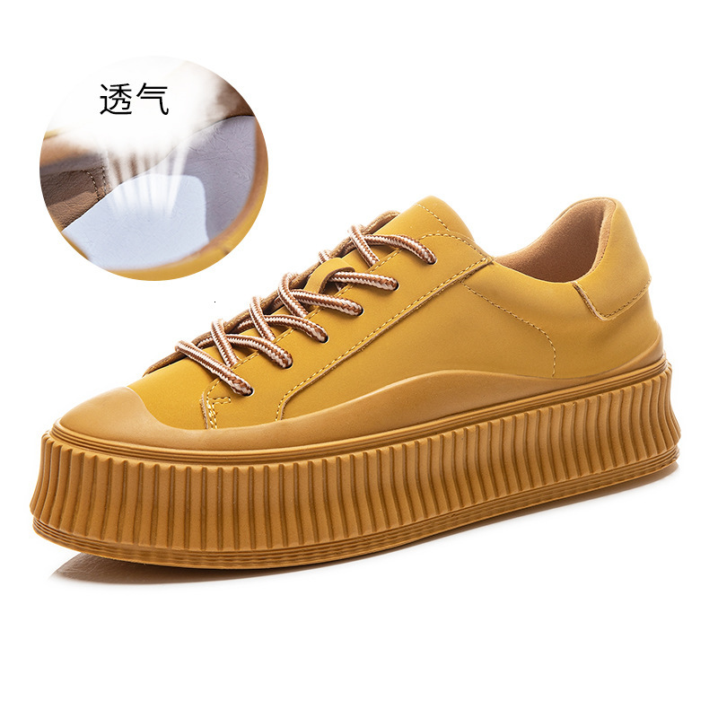 Ddmysports Genuine Leather Spring New Women S Versatile Biscuit Casual Thick Sole Single Fashionable Small White Shoes OUTDOOR