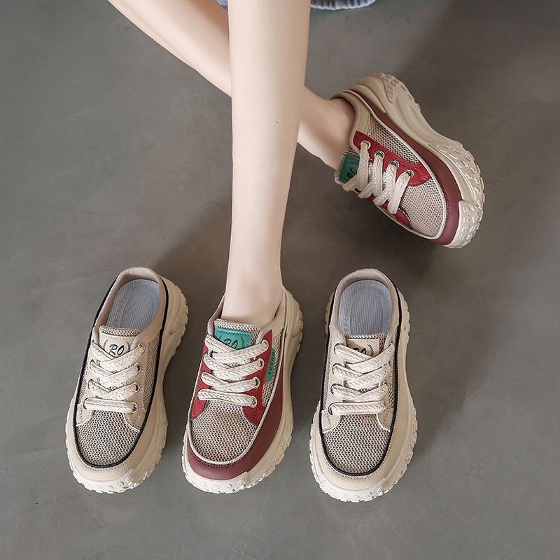 Ddmysports Summer New Instagram Korean Ollow Women S Student Thick Sole Versatile Casual Alf Slipperboard Shoes XYT OUTDOOR