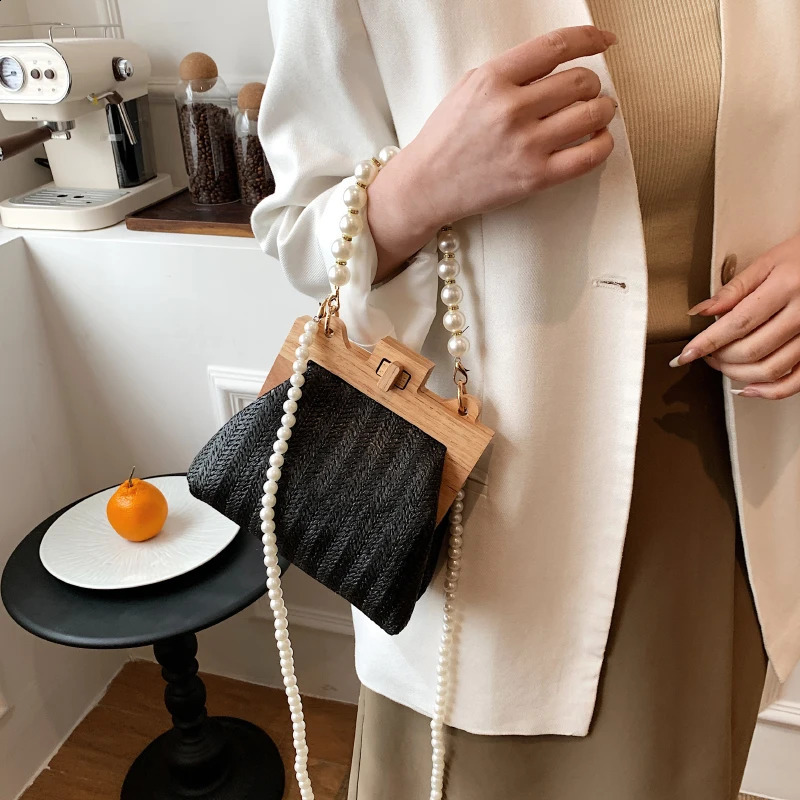 n Straw Clip Shoulder Crossbody Bags for Women Handbag and Purse 2023 Trendy Ladies Casual Tote Bag High Quality 240819