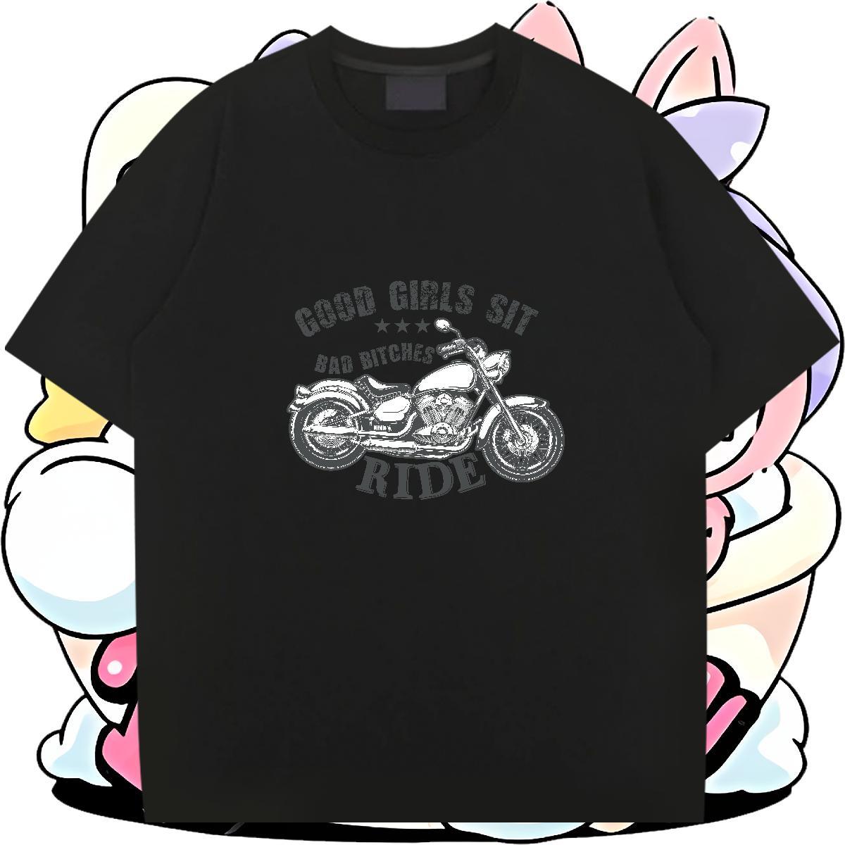 Comfortable motorbike 230g Pure Cotton Men Tshirts Hip Hop Street Crew Neck Breathable T-Shirts for Men Classic Casual DIY Printed Tee Shirt