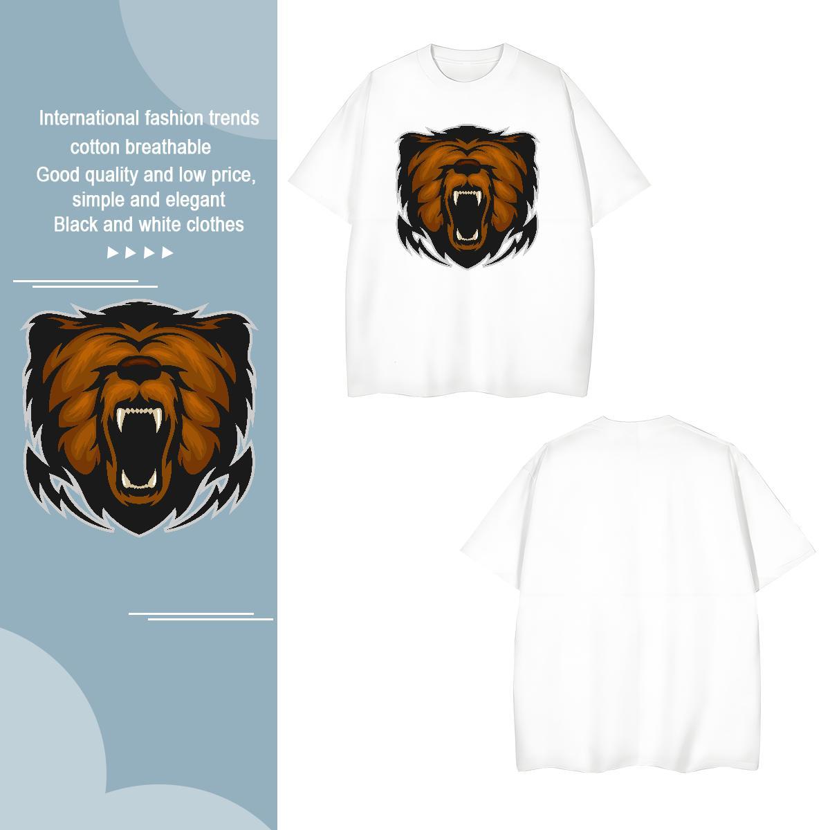 Designer T Shirts Men lion Breathable Crew Neck Street wear Hip Hop Asian Size 230g Cotton Tshirt for Man Woman Fashion Tops