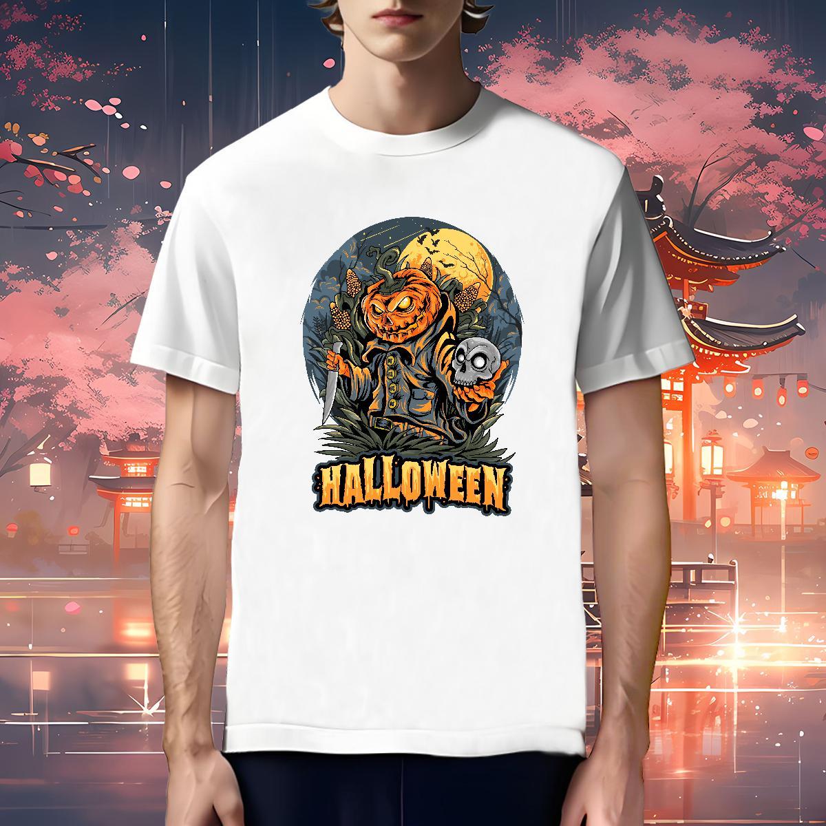 Loose Mens T Shirts pumpkin Breathable Short Sleeve Summer Casual Custom Printing 230g Pure Cotton Couples T Shirts Free Shipping Clothes