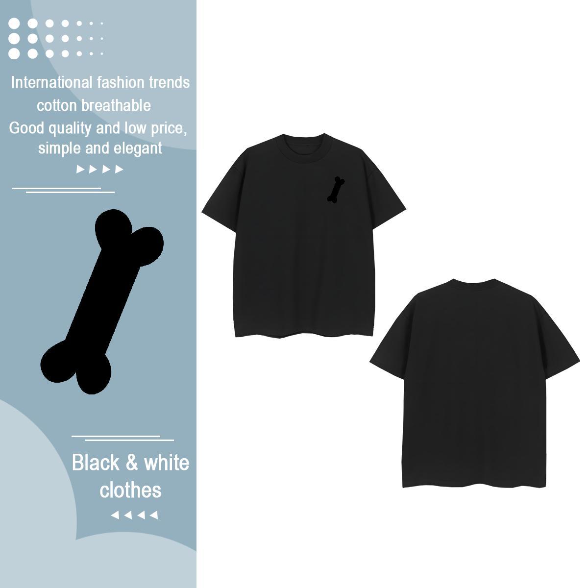 Custom Tshirt for Man Woman bone Hip Hop 230g Cotton Clothings Short Sleeve Soft High Quality Men T Shirts Custom Printed