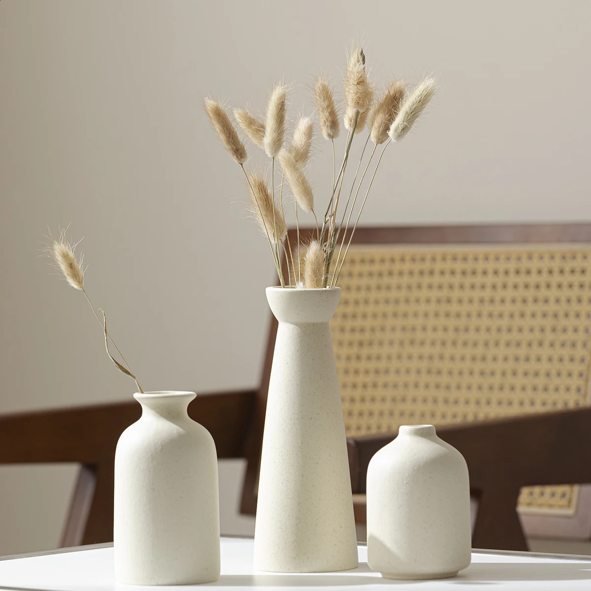 Ceramic vase Set-3 Small Flower vases for DecorModern Boho Farmhouse Home DecorDecorative vase for Pampas Grass Dried 240819