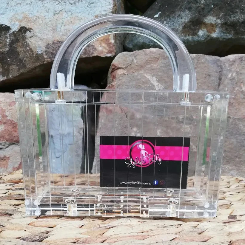 DHXJ Trendy Handbag Fashion Women Handbags Transparent Acrylic Party Prom Evening Bag Woman Casual Box Clear Clutch 240819