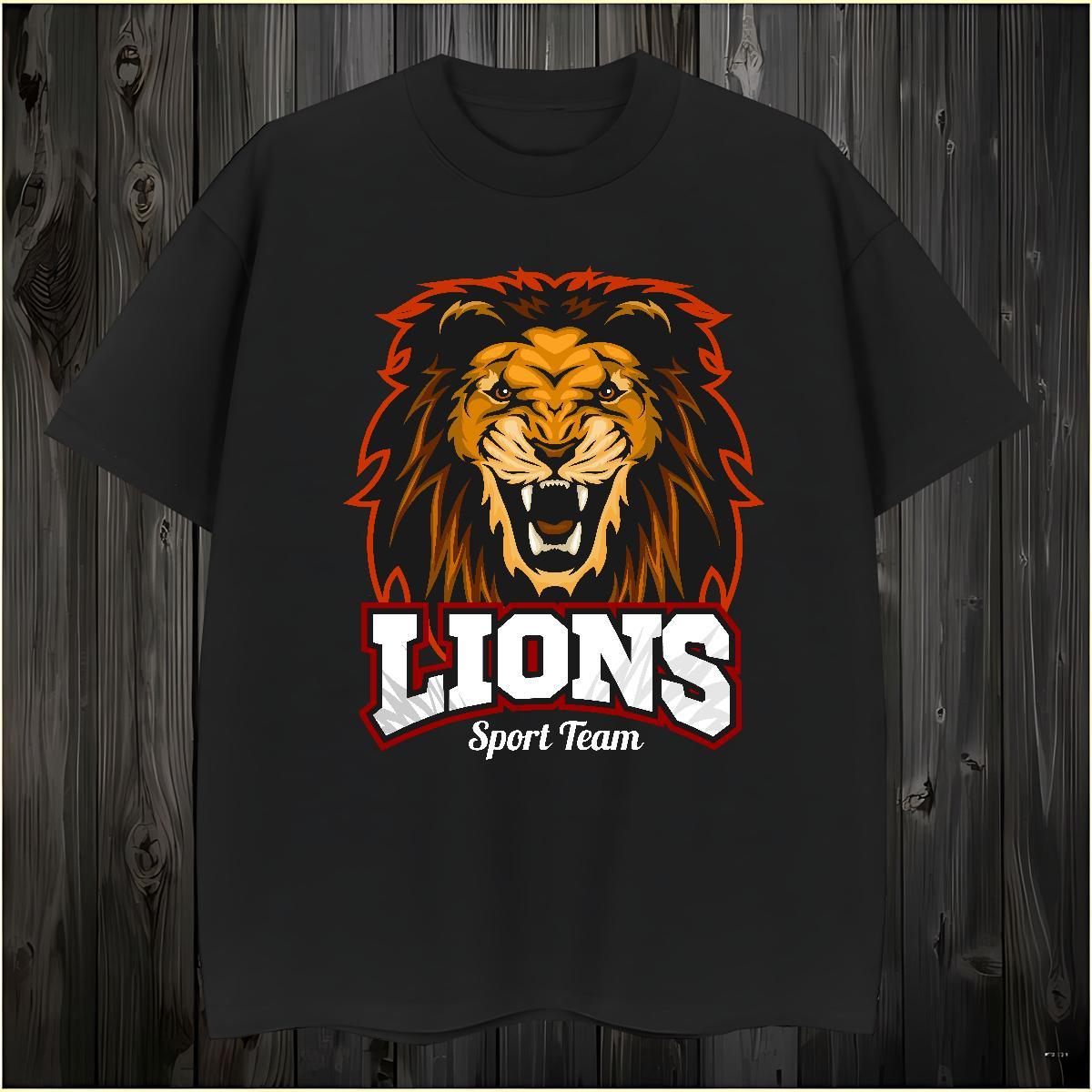 Brand T-Shirts for Men lion Breathable Soft Beach DIY Logo Oversized 230g Cotton Mens Tshirts 2024 DIY Tops Tees