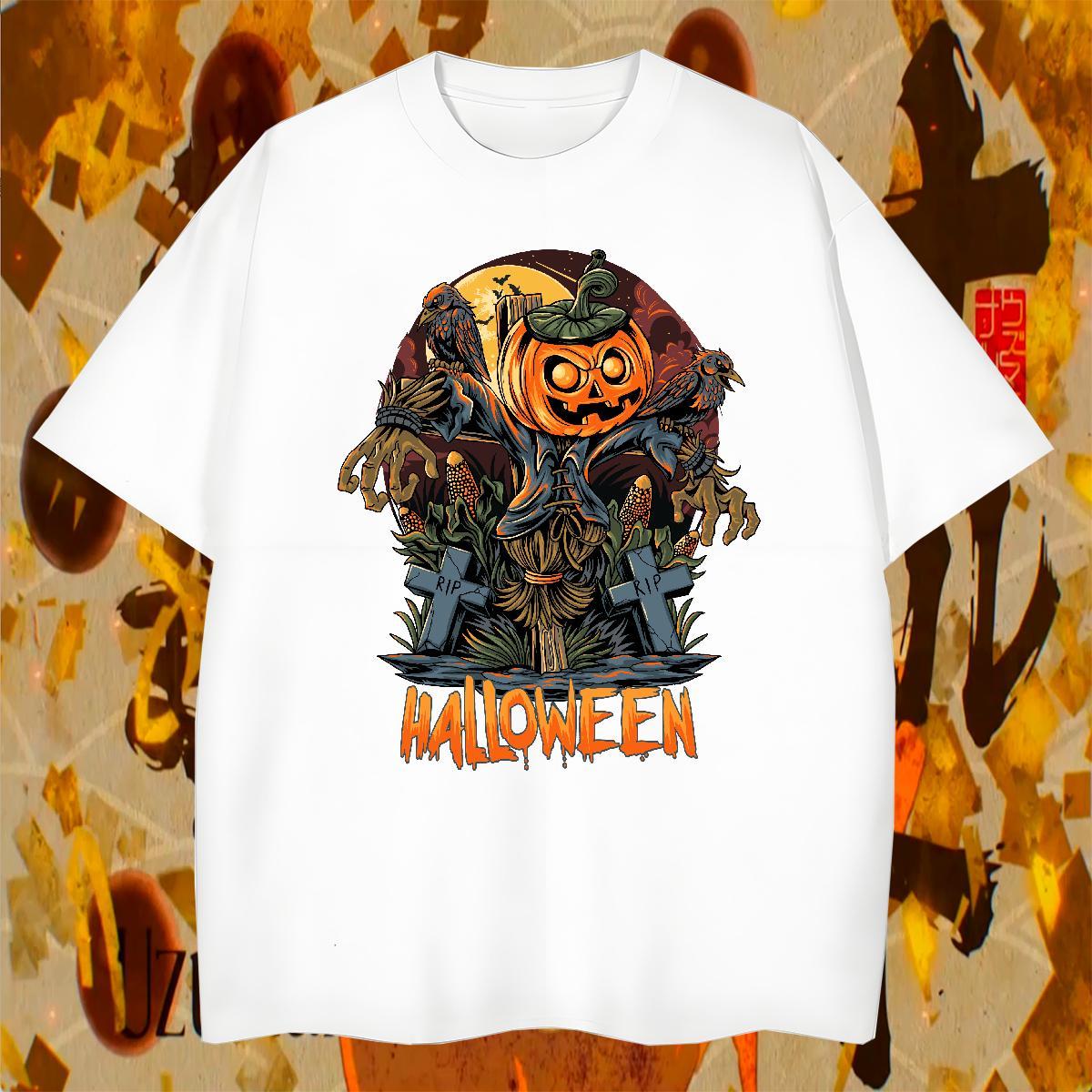 Brand Man T Shirts pumpkin Breathable Short Sleeve Sport Graphic 230g 100% Cotton Men Tshirts DIY Customized Clothes