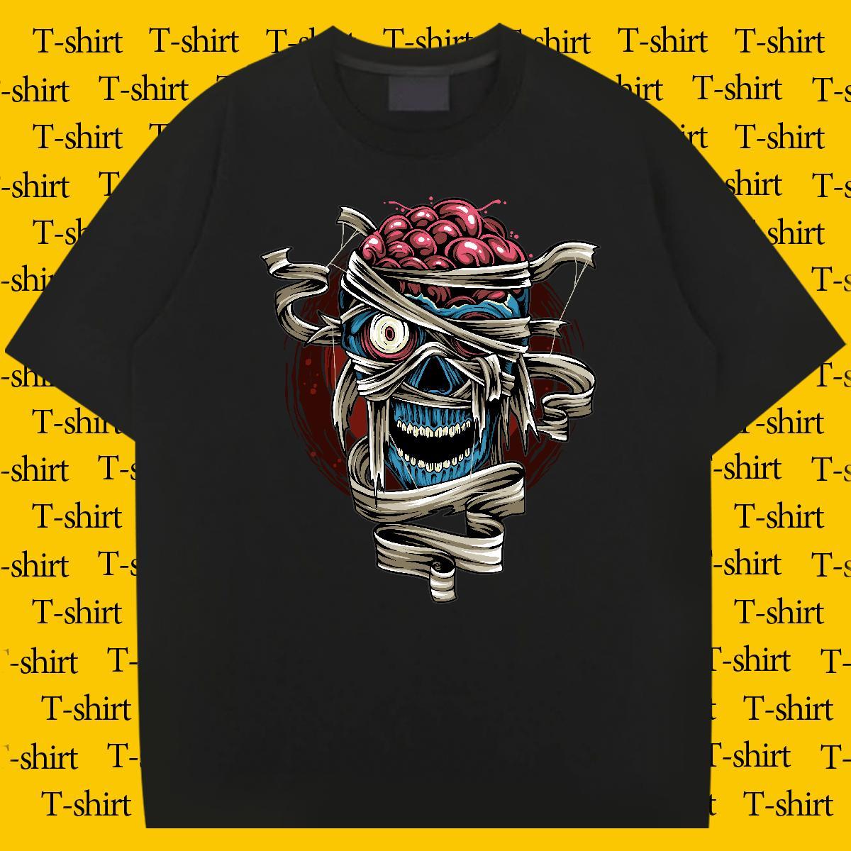 Unisex T Shirts Men skull Pure Cotton Sports Casual Oversized 3XL 4XL 230g Cotton Tshirts DIY Polos