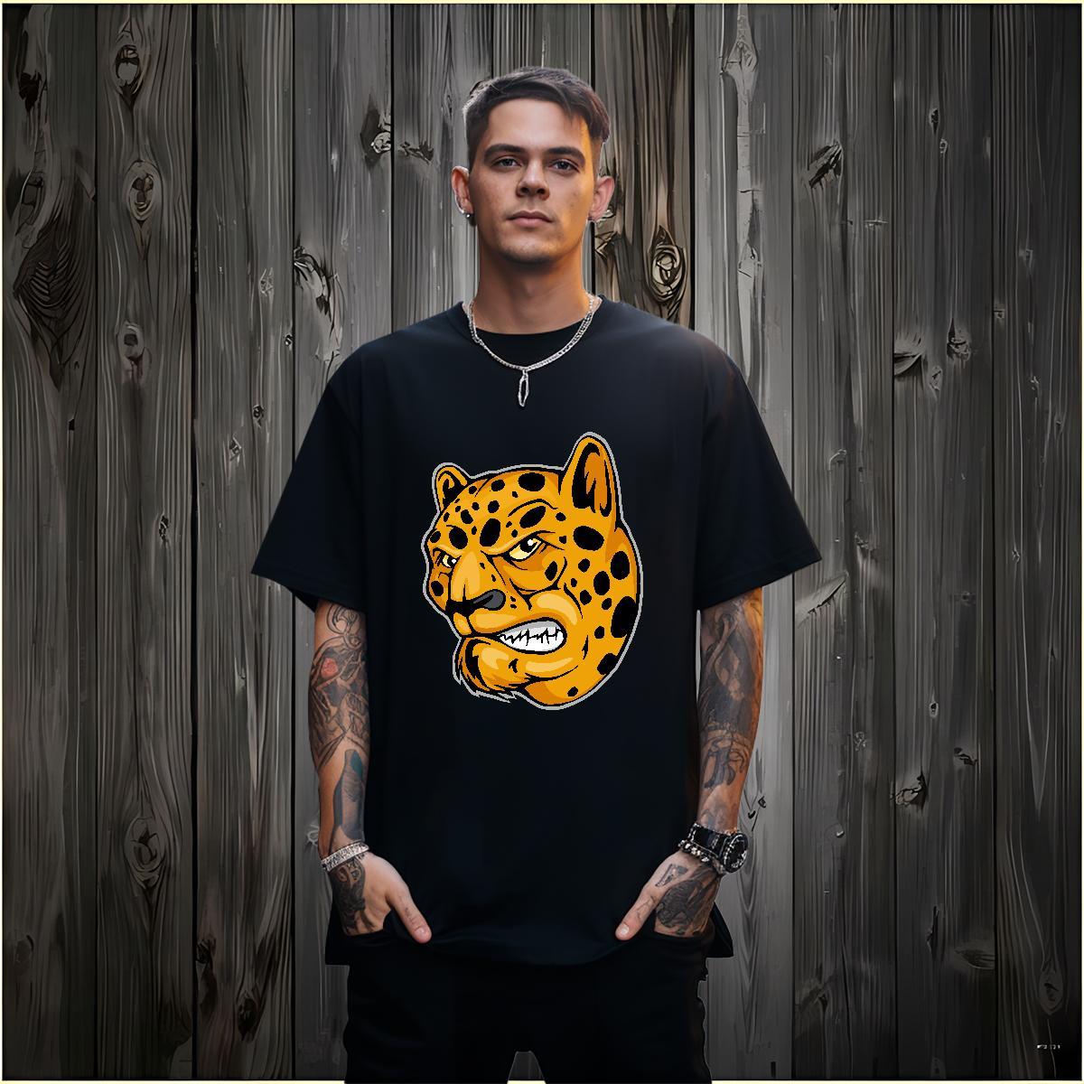 TOP Quality Mens T Shirts leopard Breathable Soft Sports Casual DIY Anime 230g Pure Cotton Couples T Shirts Fashion Design Tshirts
